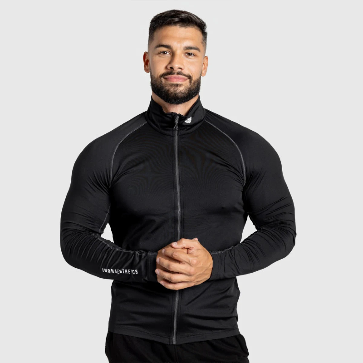 Mikina na zips Iron Aesthetics Stride, čierna · záber 5