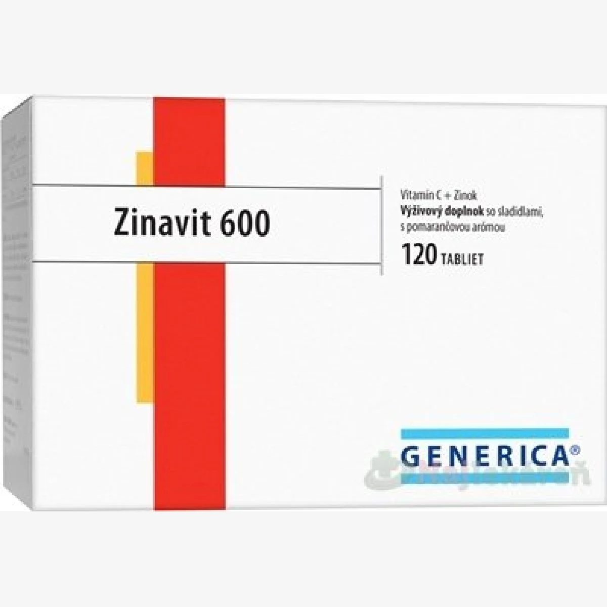 GENERICA Zinavit 600 s pomarančovou arómou, 120 ks · záber 1