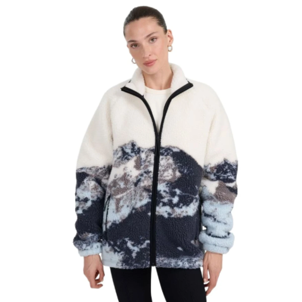 Dámská fleecová mikina se zipem 4F FLEECE U351-WAW25TFLEU351-90A-MULTICOLOUR ALLOVER · záber 1