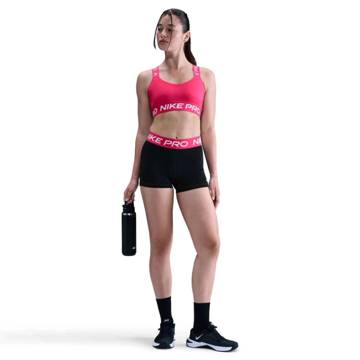 Dámske tréningové kraťasy NIKE PRO W NP 365 SHORT 3IN BLACK RUSH PINK WHITE · záber 3