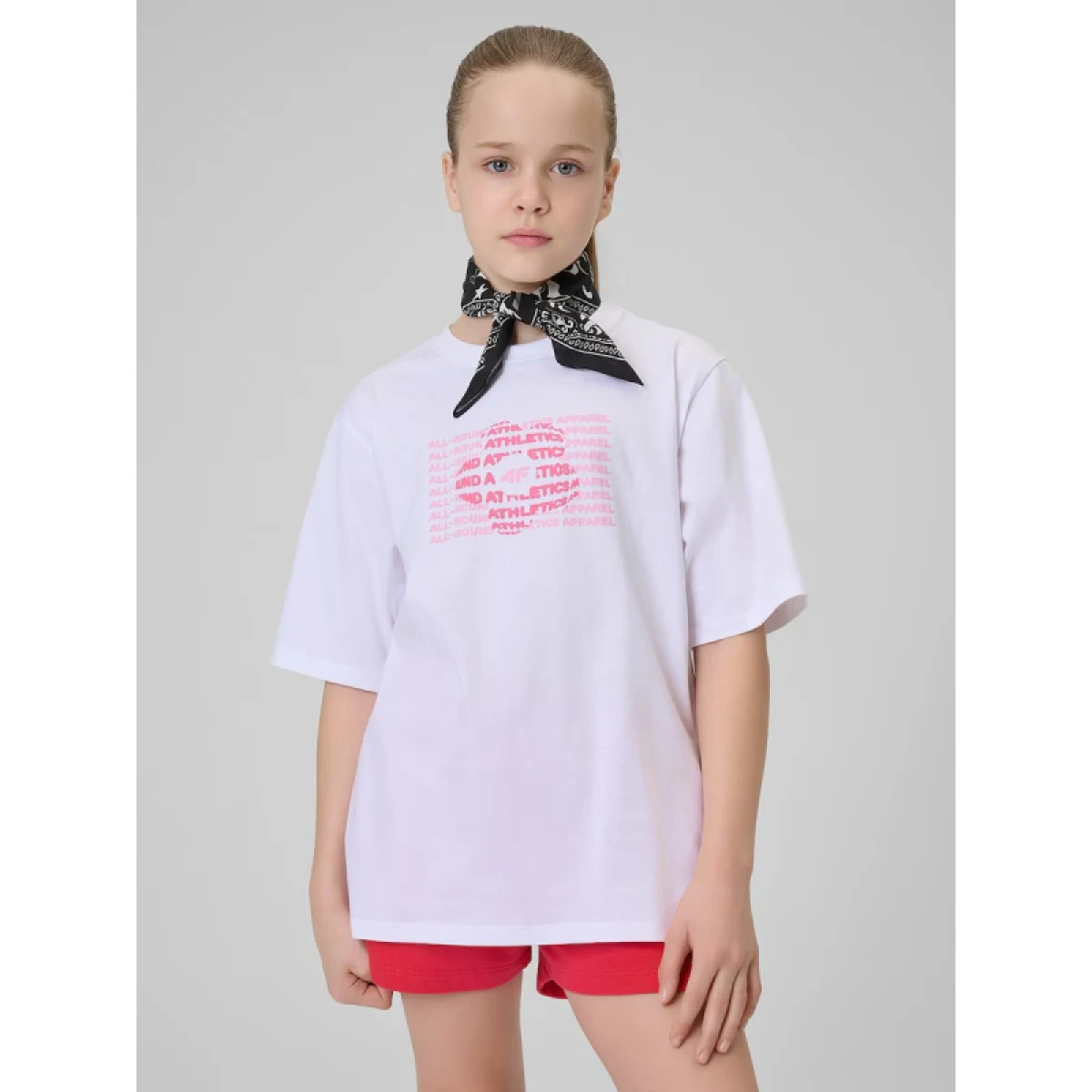 Dievčenské tričko s krátkym rukávom 4F JUNIOR TSHIRT F3302-10S-WHITE · záber 2