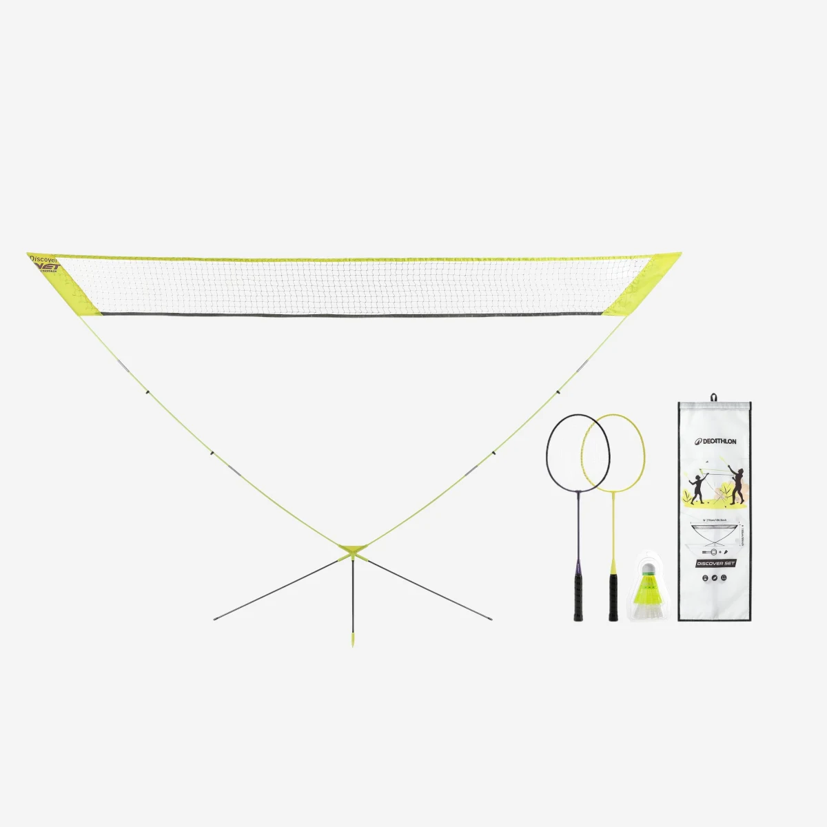 DECATHLON Bedmintonová súprava DISCOVER 3M V2 žltá bez · záber 1