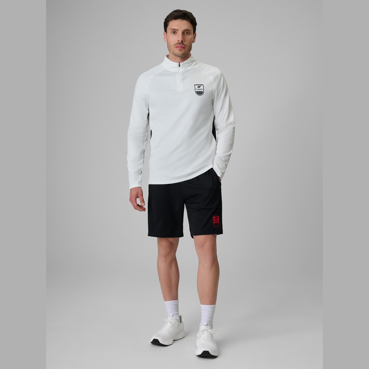 Pánska regular rýchloschnúca futbalová mikina - biela · záber 2