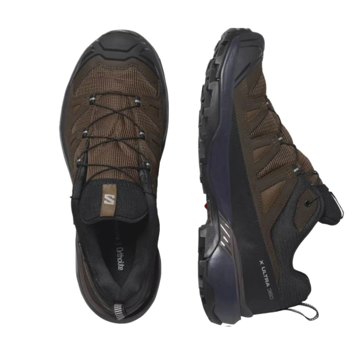 Pánska nízka turistická celokožená obuv SALOMON X Ultra 360 LTR GTX M dark earth delicioso sharkskin · záber 4