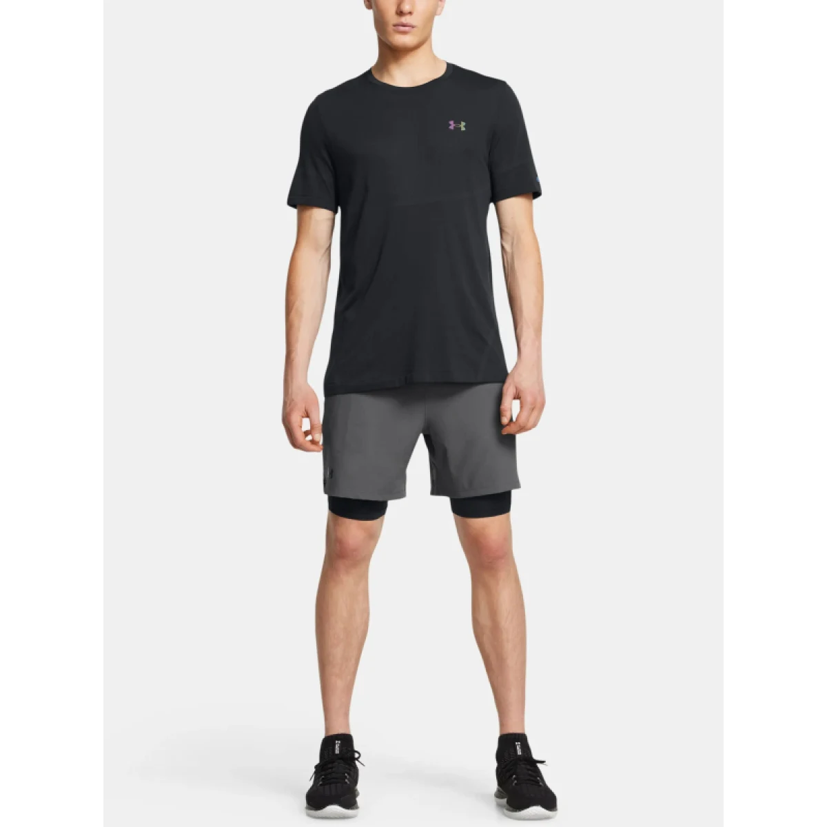 Pánské tréninkové kraťasy UNDER ARMOUR UA Vanish Woven 2in1 Sts-GRY · záber 4