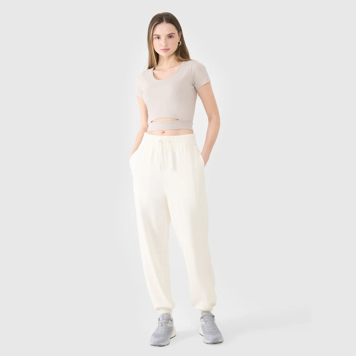 Dámské tepláky typu jogger - bílé · záber 1