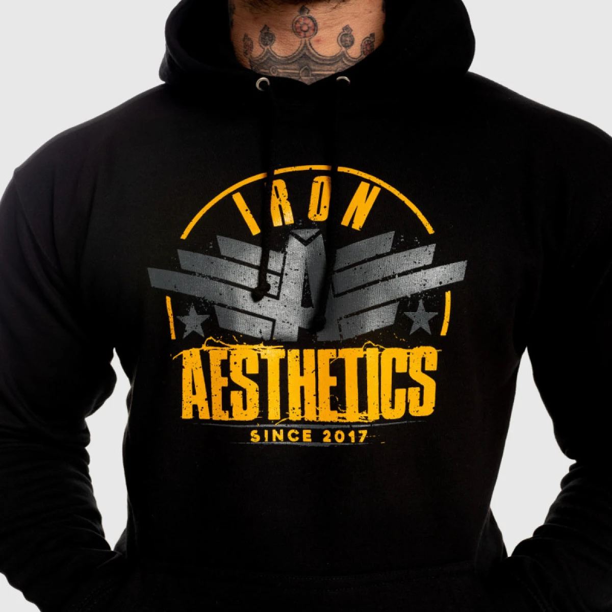 Fitness mikina bez zipsu Iron Aesthetics Force, sivá · záber 5