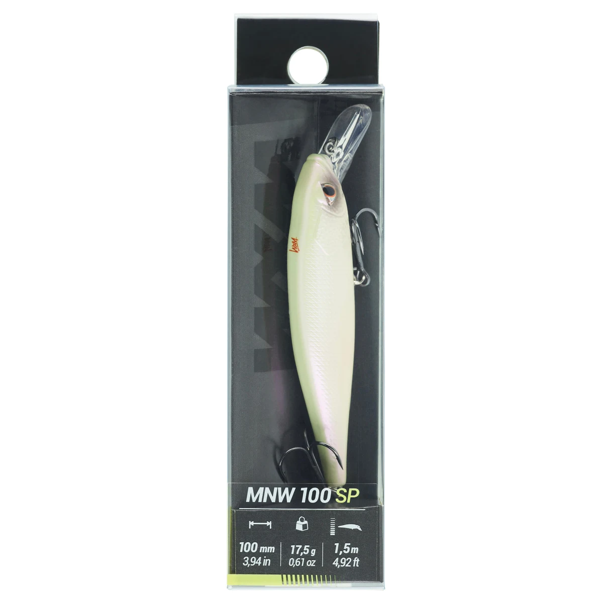 CAPERLAN Wobler Jerkbait Minnow WXM MNW 100 SP biely bez · záber 2