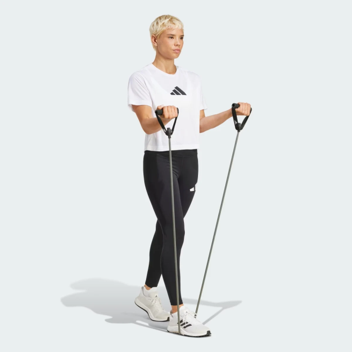 Dámské tréninkové tričko s krátkým rukávem ADIDAS WE BL TEE WHITE · záber 4