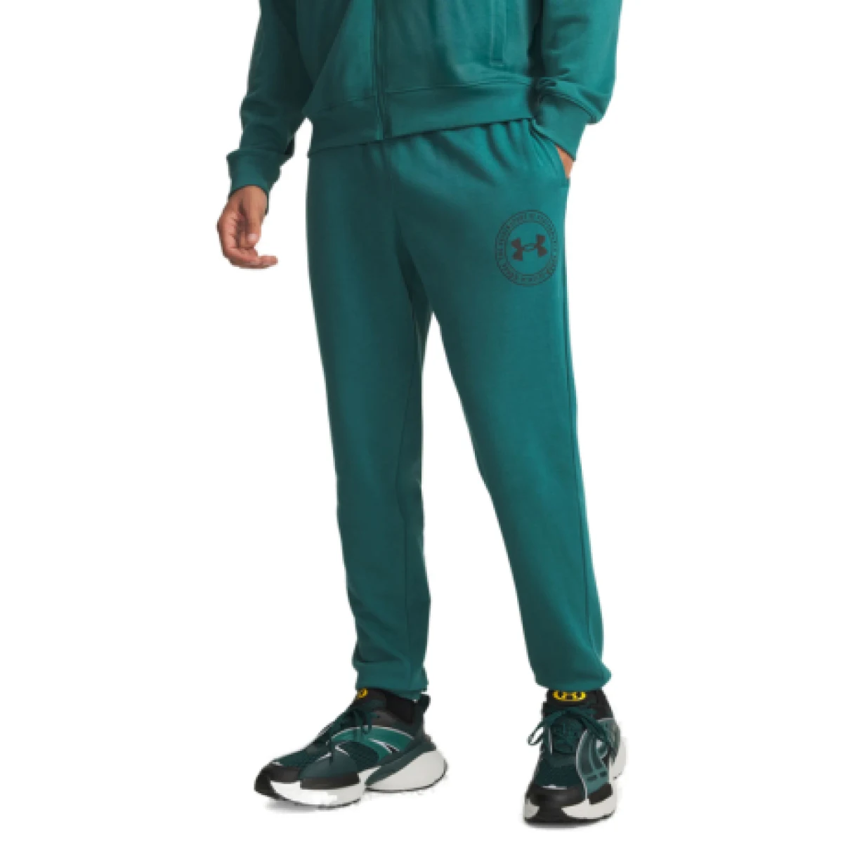 Pánske zateplené tepláky UNDER ARMOUR UA Rival LW Graphic Jogger-GRN · záber 1