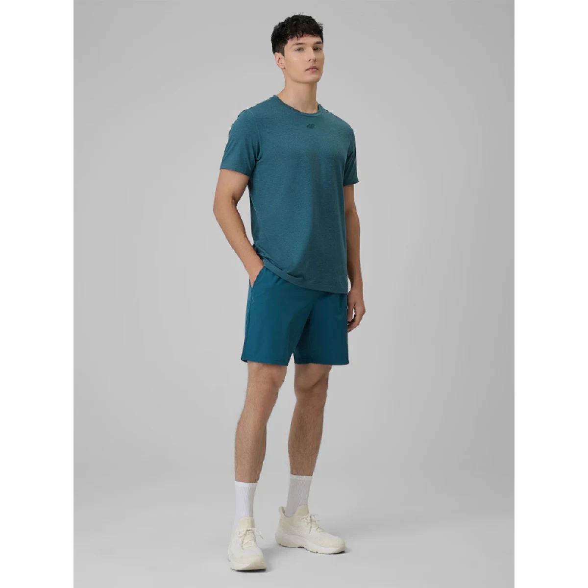Pánské tréninkové tričko s krátkým rukávem 4F TSHIRT FNK M1786-41M-GREEN MELANGE · záber 5