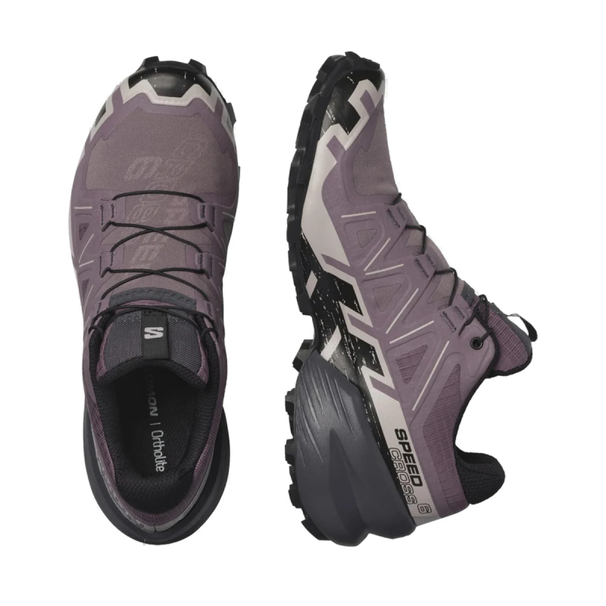 Dámská běžecká trailová obuv SALOMON Speedcross 6 moonscape black ashes of roses · záber 4