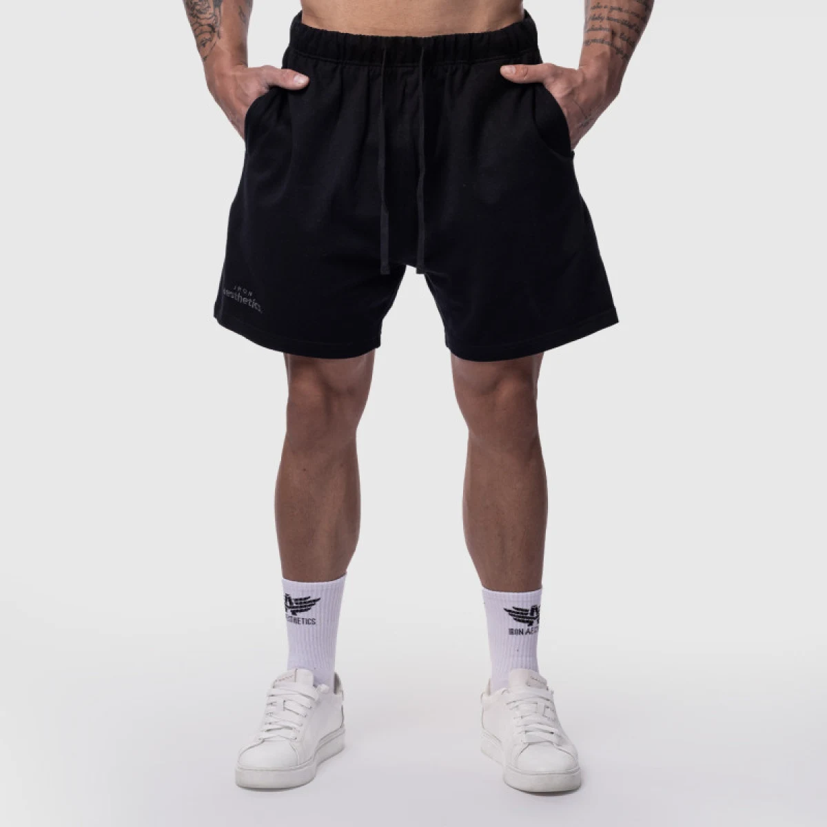 Pánské bavlněné šortky Iron Aesthetics Ambition, černé · záber 3