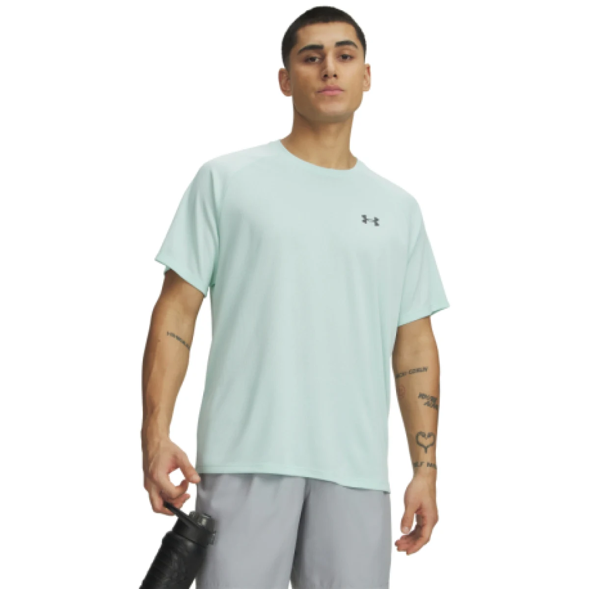 Pánske tréningové tričko s krátkym rukávom UNDER ARMOUR UA Tech Textured SS-GRN · záber 1