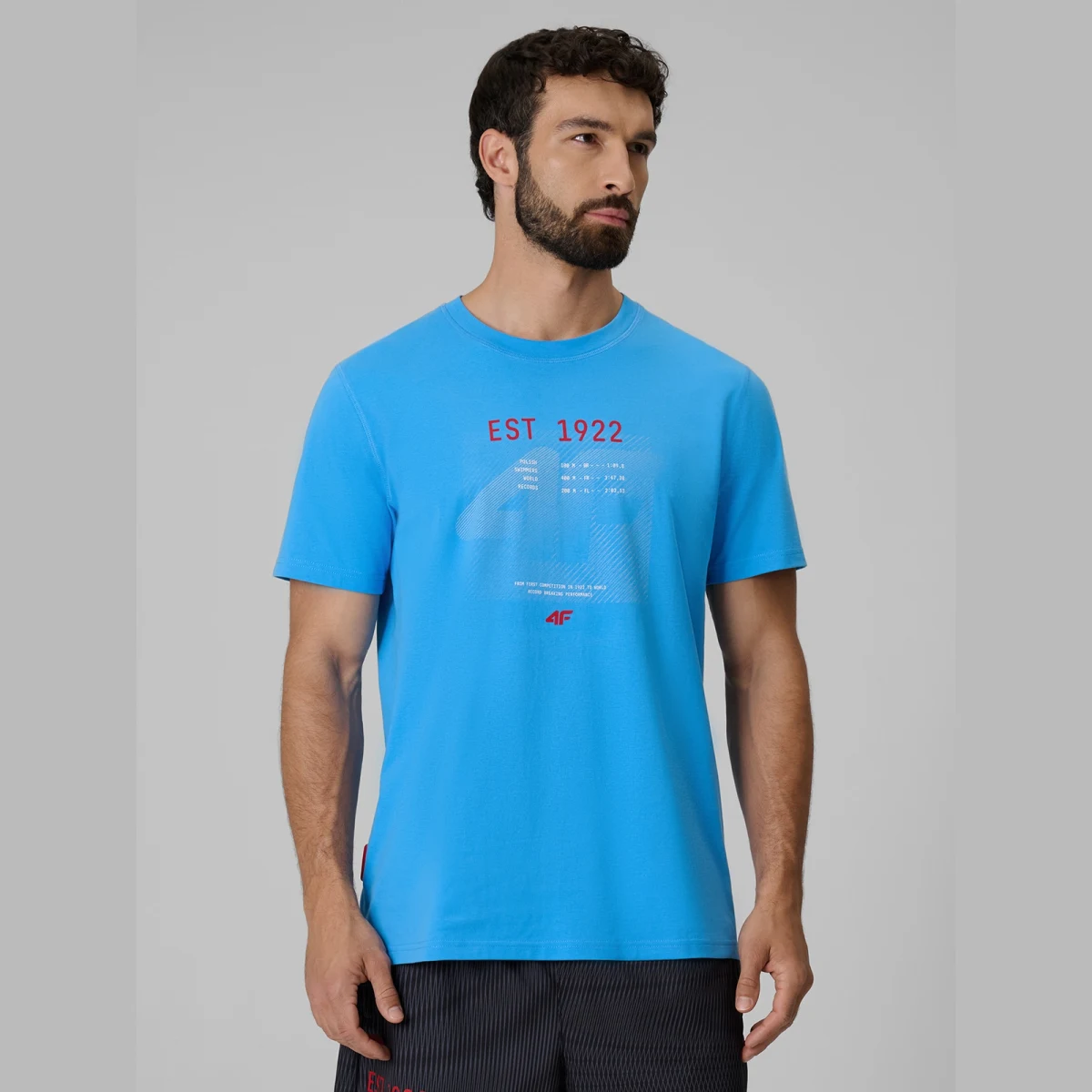 T-shirt regular s potlačou pánsky - modrý · záber 5