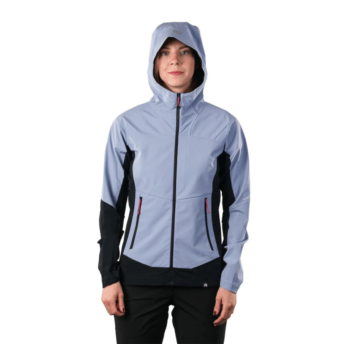 Dámska turistická softshellová bunda s kapucňou NORTHFINDER JAYLYN-665lavendergreyblack · záber 3