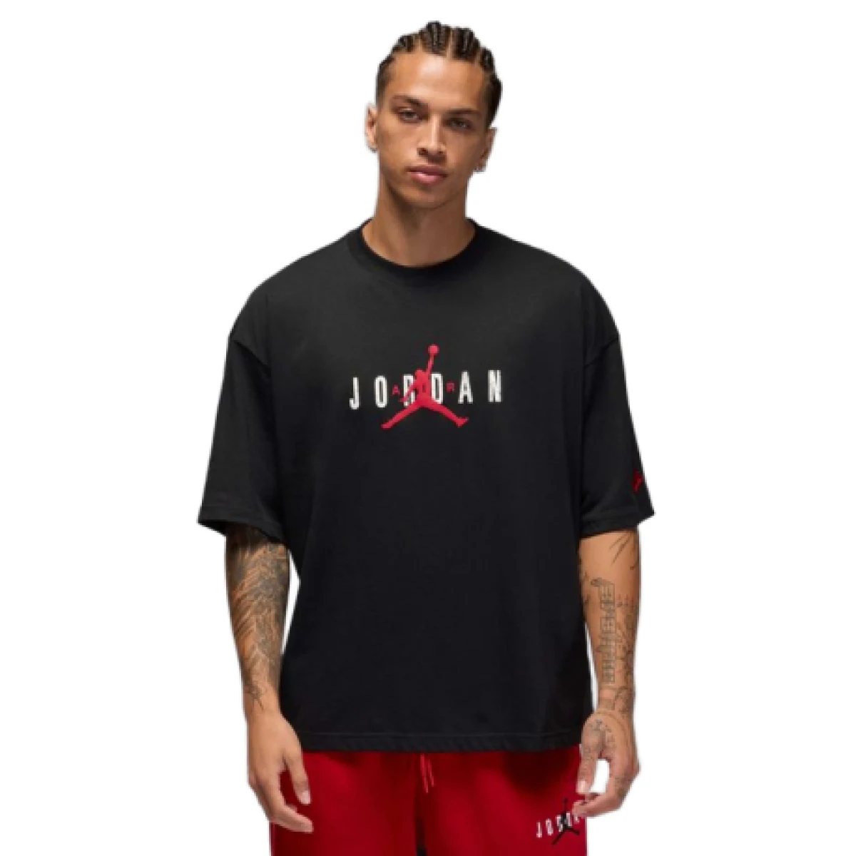 Pánske tričko s krátkym rukávom NIKE M J BRK JD AIR WM OVSZ CRW BLACK GYM RED · záber 1