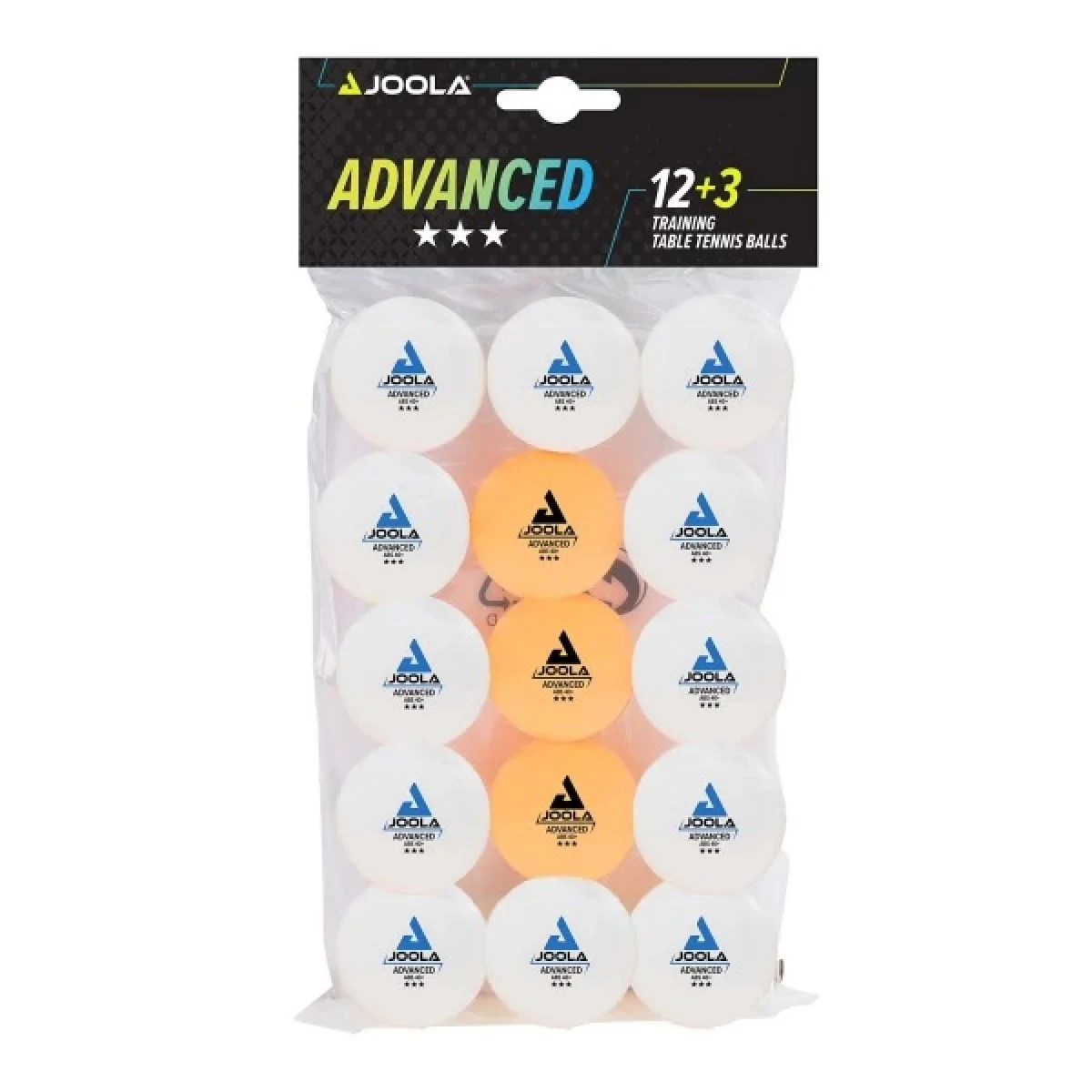 Loptičky na stolný tenis JOOLA Advanced Training *** 12 + 3 ks - biele · záber 1