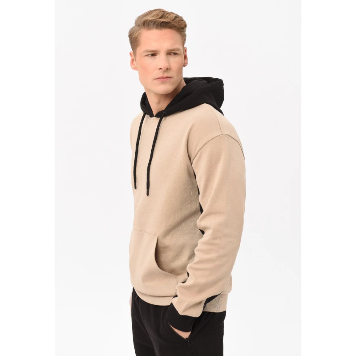 Pánská mikina s kapucí VOLCANO BLOCK-102-BEIGE · záber 2