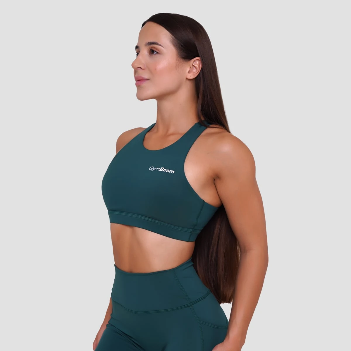 GymBeam Sportovní podprsenka Ignite Dark Green - Velikost: L | Barva: Zelená | Hmotnost: 0,11 kg | Balení: 120 · záber 3