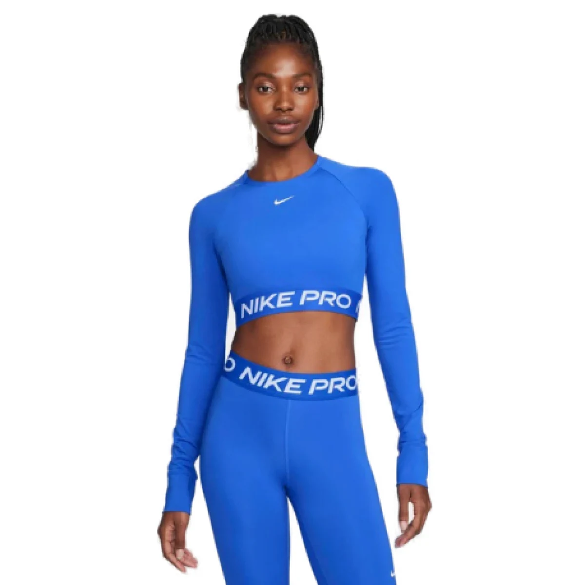 Dámské tréninkové tričko s dlouhým rukávem NIKE PRO PRO DF 365 CROP LS-405-Blue · záber 1