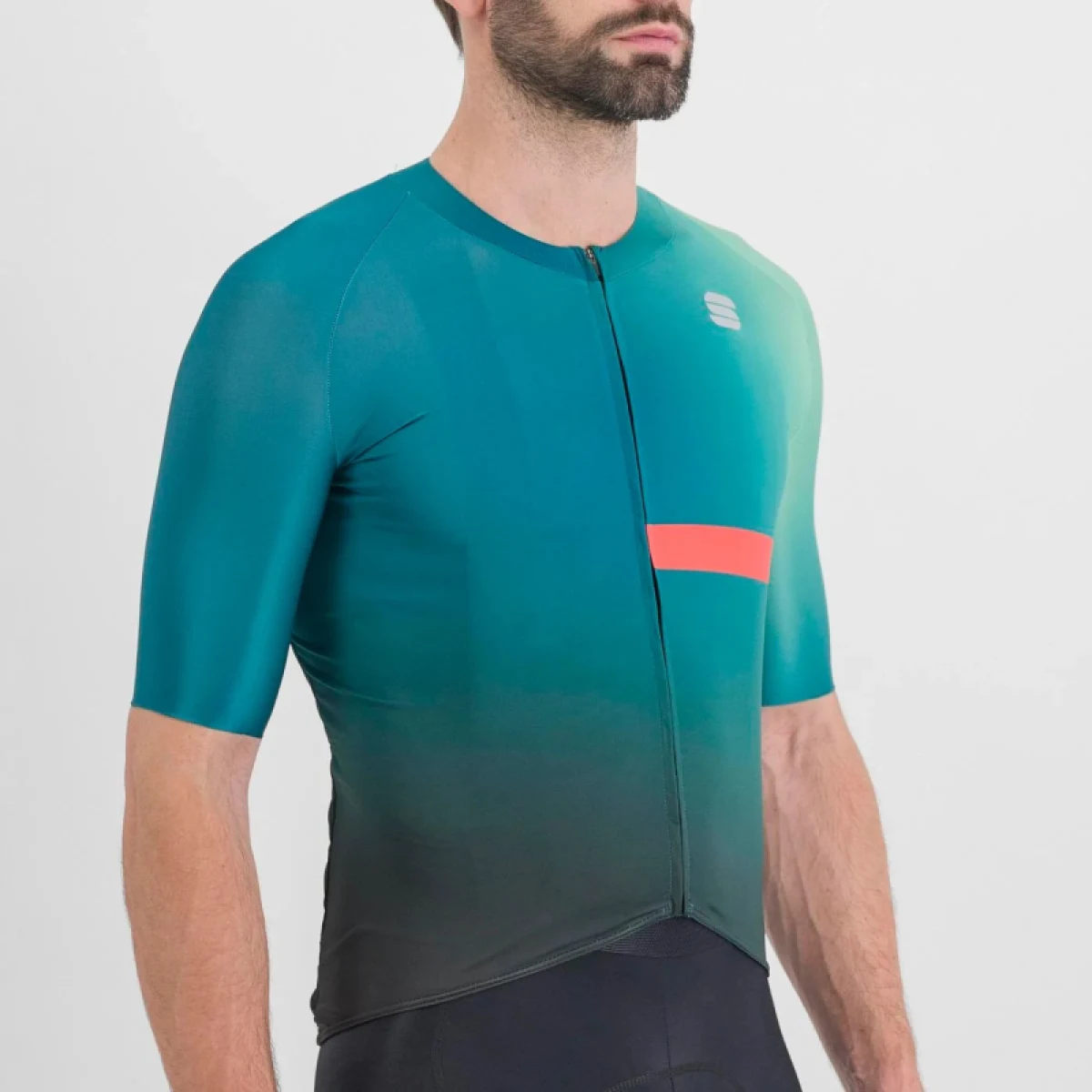 Pánský cyklistický dres s krátkým rukávem SPORTFUL Bomber jersey, shade spruce pompelmo · záber 4