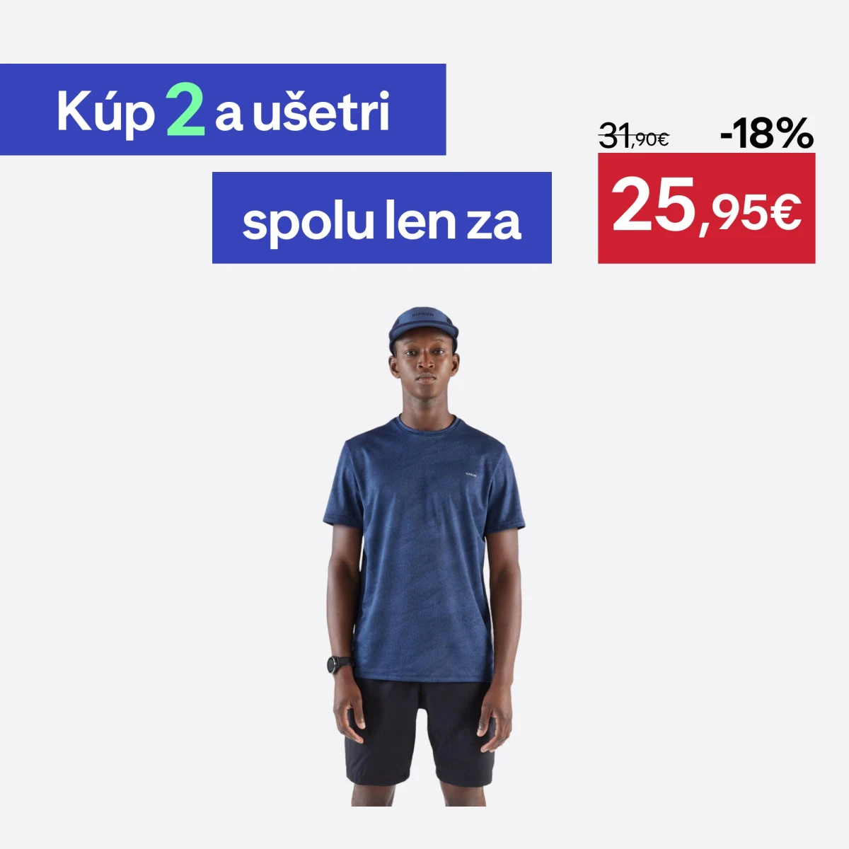 KIPRUN Pánske bežecké tričko Run 500 priedušné modro-čierne L · záber 1