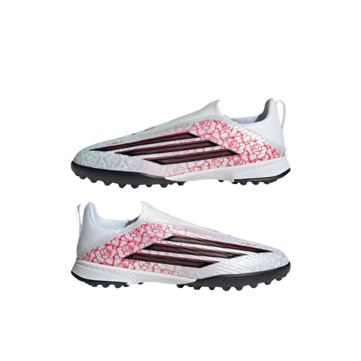 Chlapčenské futbalové kopačky turfy ADIDAS F50 Lamine Yamal League LL Jr TF cloud white core black lucid red · záber 4