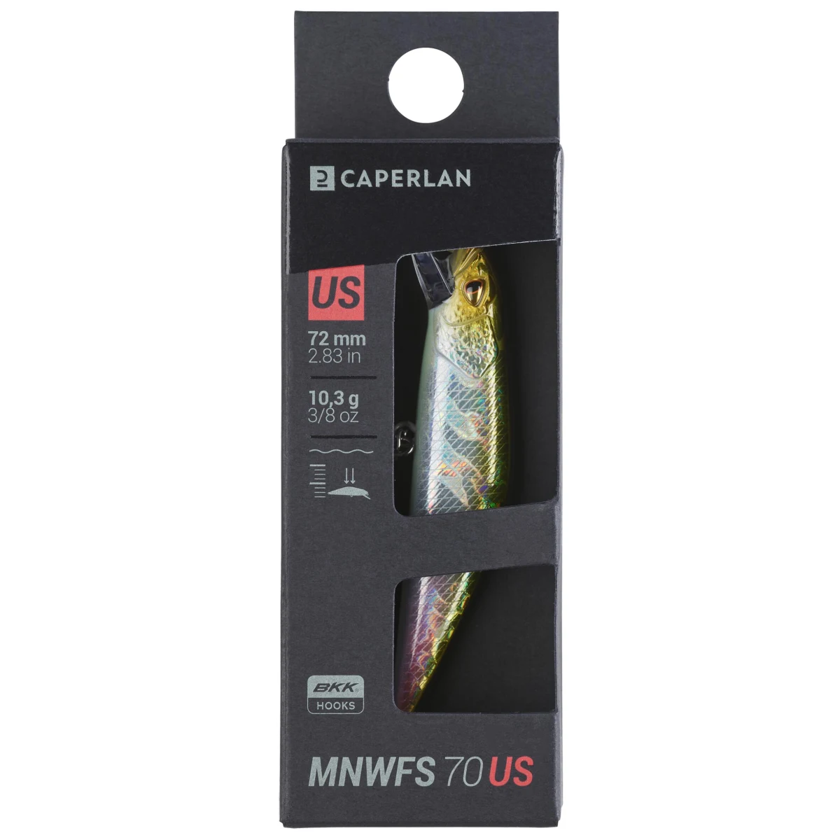 CAPERLAN Wobler Truite Minnow WXM MNWFS 70 US Zelený chrbát bez · záber 2