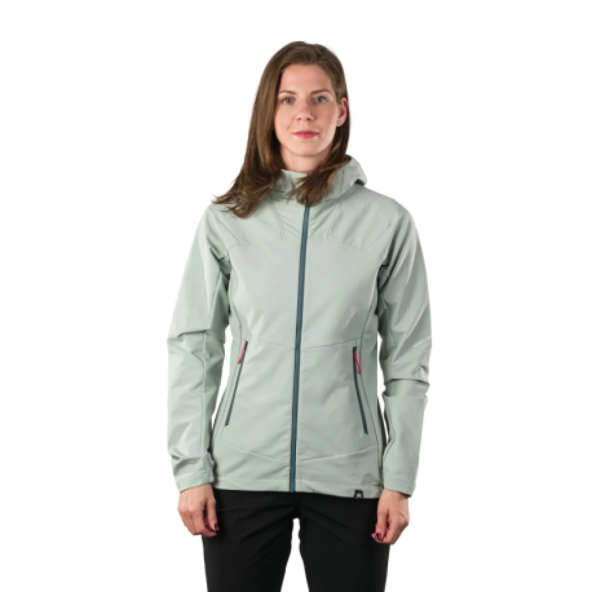 Dámska turistická softshellová bunda s kapucňou NORTHFINDER DESTINEY-333lightgreen · záber 1