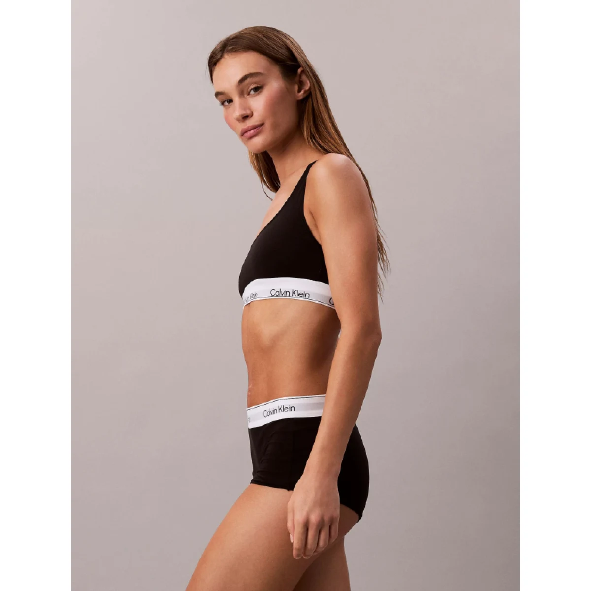Dámska podprsenka CALVIN KLEIN Unlined Bralette Icon Cotton Modal black · záber 4
