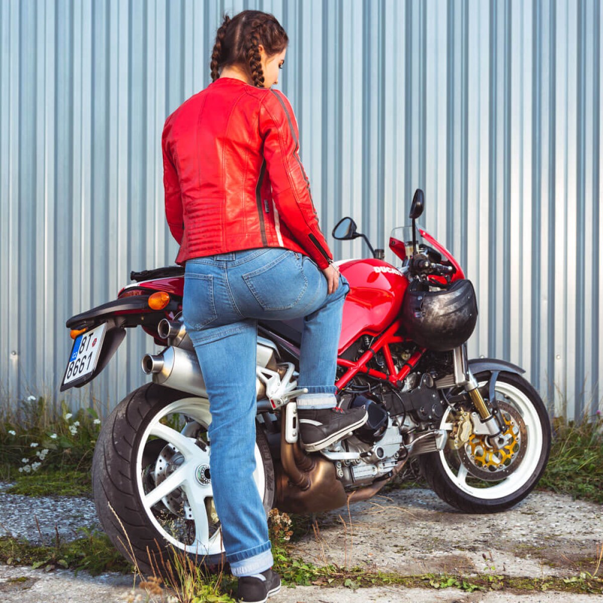 Dámske moto jeansy W-TEC Panimali - Veľkosť: XXL | Farba: Čierna · záber 5