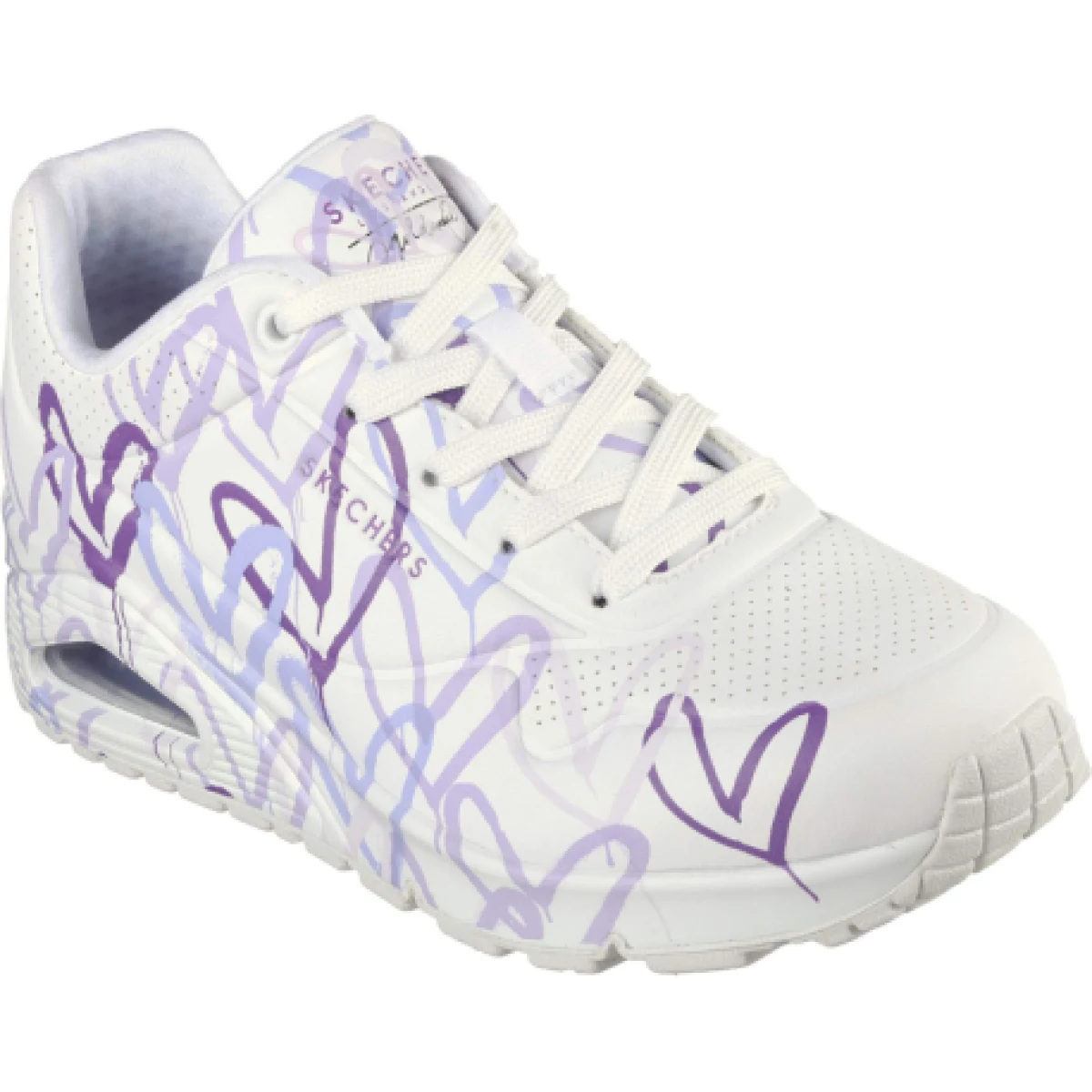 Dámská rekreační obuv SKECHERS Uno Spread The Love W white multi purple · záber 1