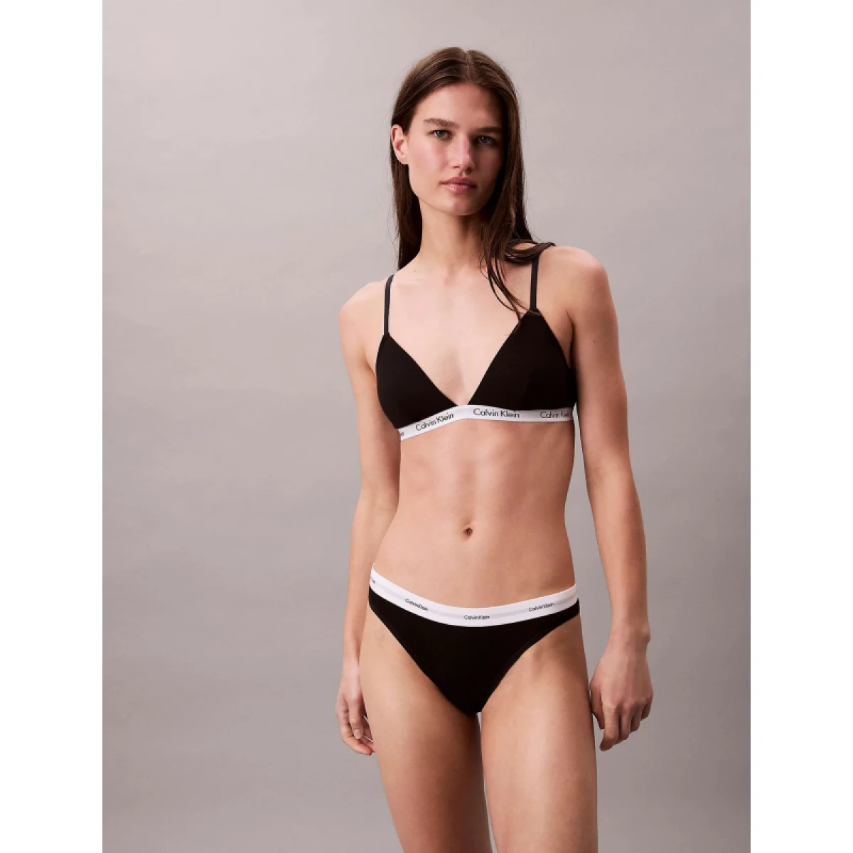 Dámske nohavičky CALVIN KLEIN Bikini Briefs Cotton Stretch Rib black · záber 2