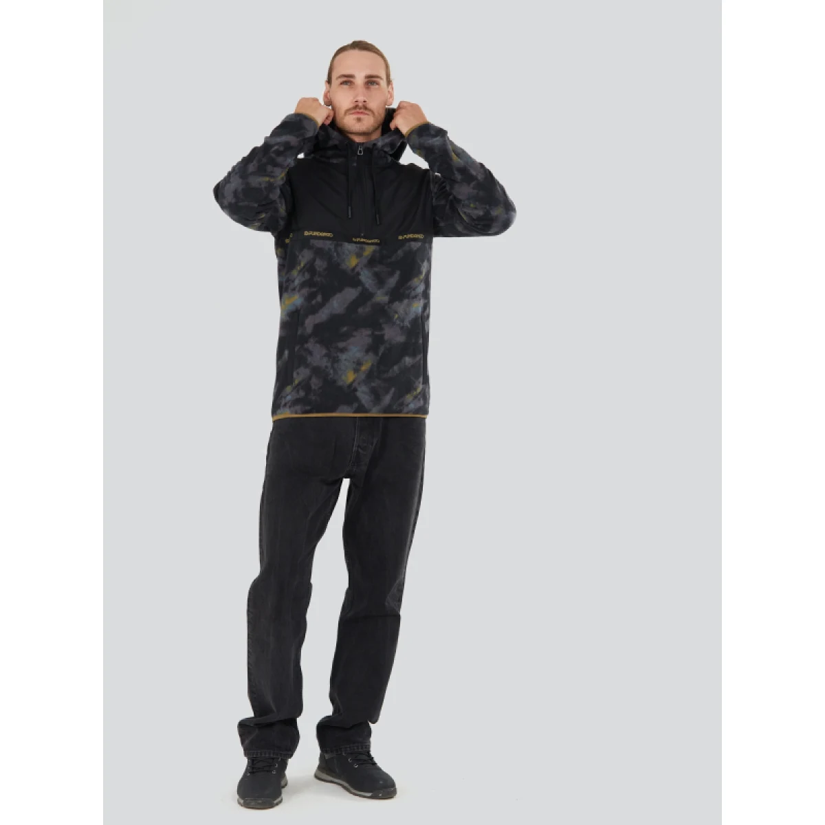 Pánská lyžařská mikina s 1 2 zipem FUNDANGO Exodus Hybrid Jacket-585-moor · záber 4