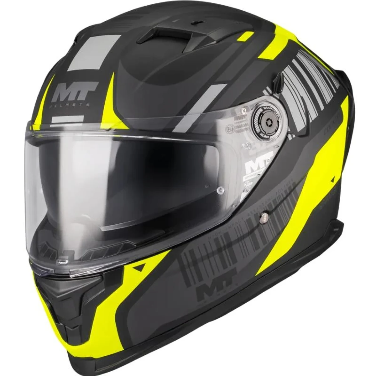 MT Helmets Braker SV Cockpit B13 matná černo-šedo-fluo žlutá - Velikost: 56-57 | Barva: Čierna · záber 1