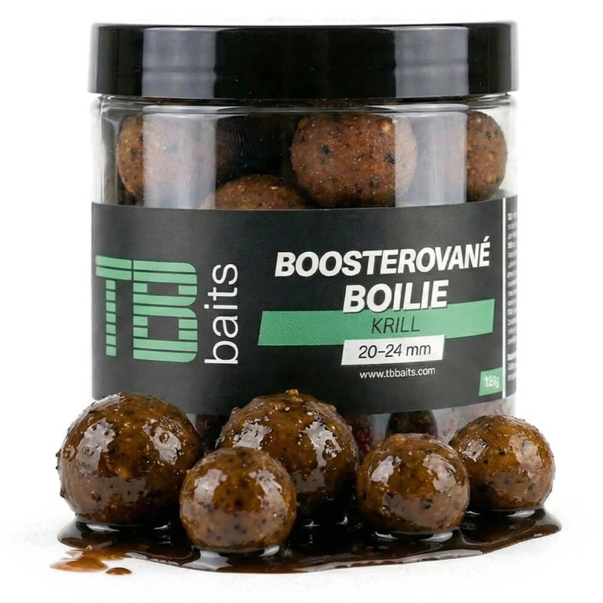 Dipované boilie TB Baits Boosted Krill, 20-24 mm, 120 g · záber 1