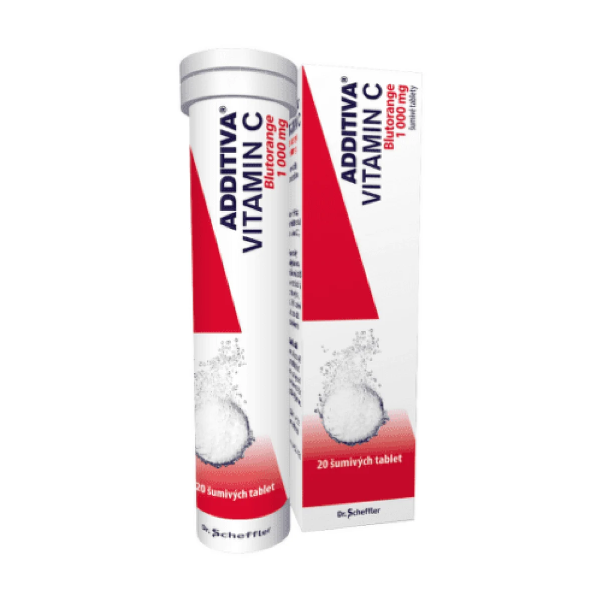 ADDITIVA Vitamín C blutorange 20 šumivých tabliet · záber 1