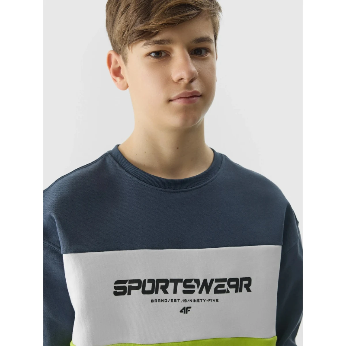 Chlapecká mikina 4F JUNIOR SWEATSHIRT-4FJWSS24TSWSM0923-72N-LEMON NEON · záber 4