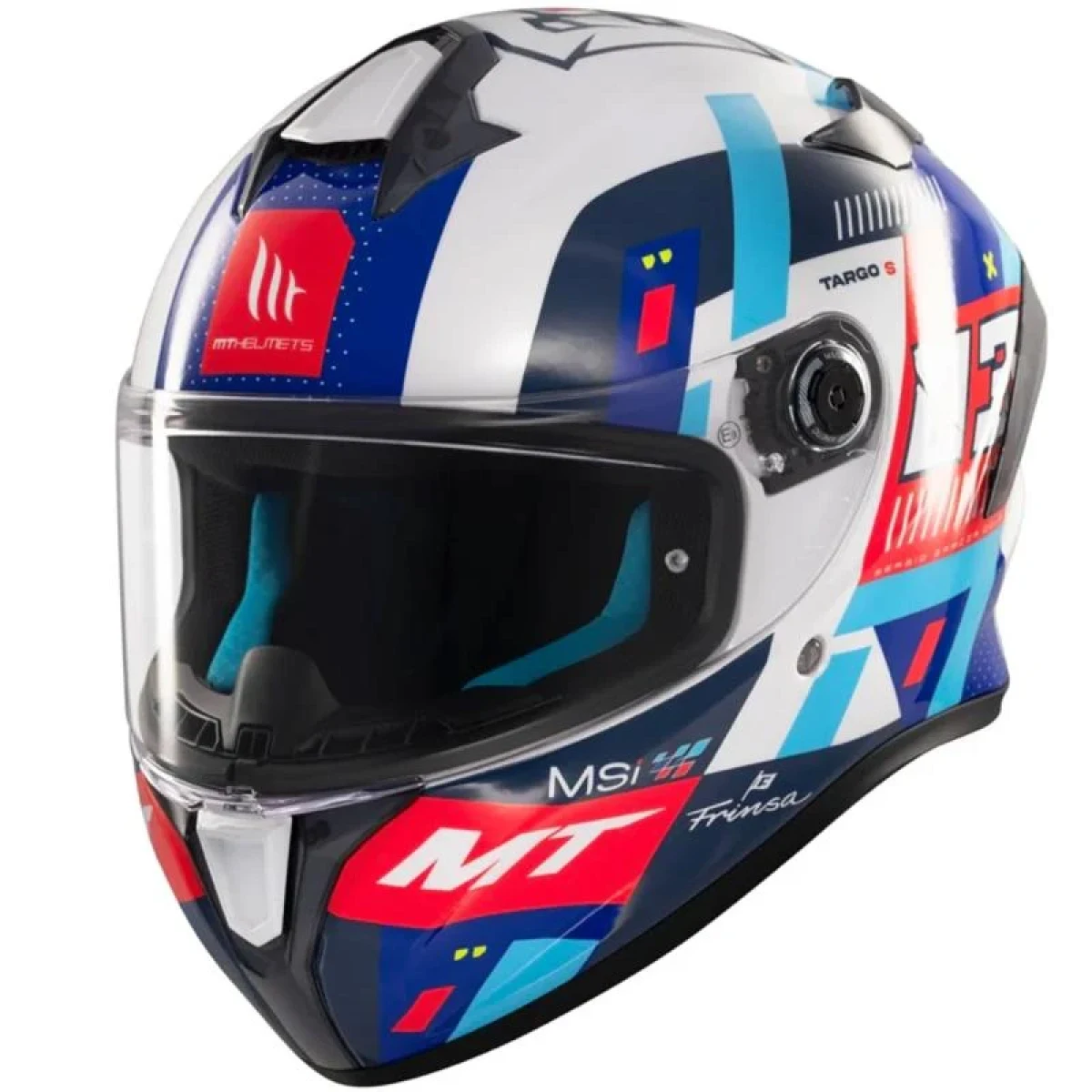 MT Helmets Targo S SERGIO GARCIA modro-červeno-bílá - Velikost: 53-54 | Barva: Biela · záber 1