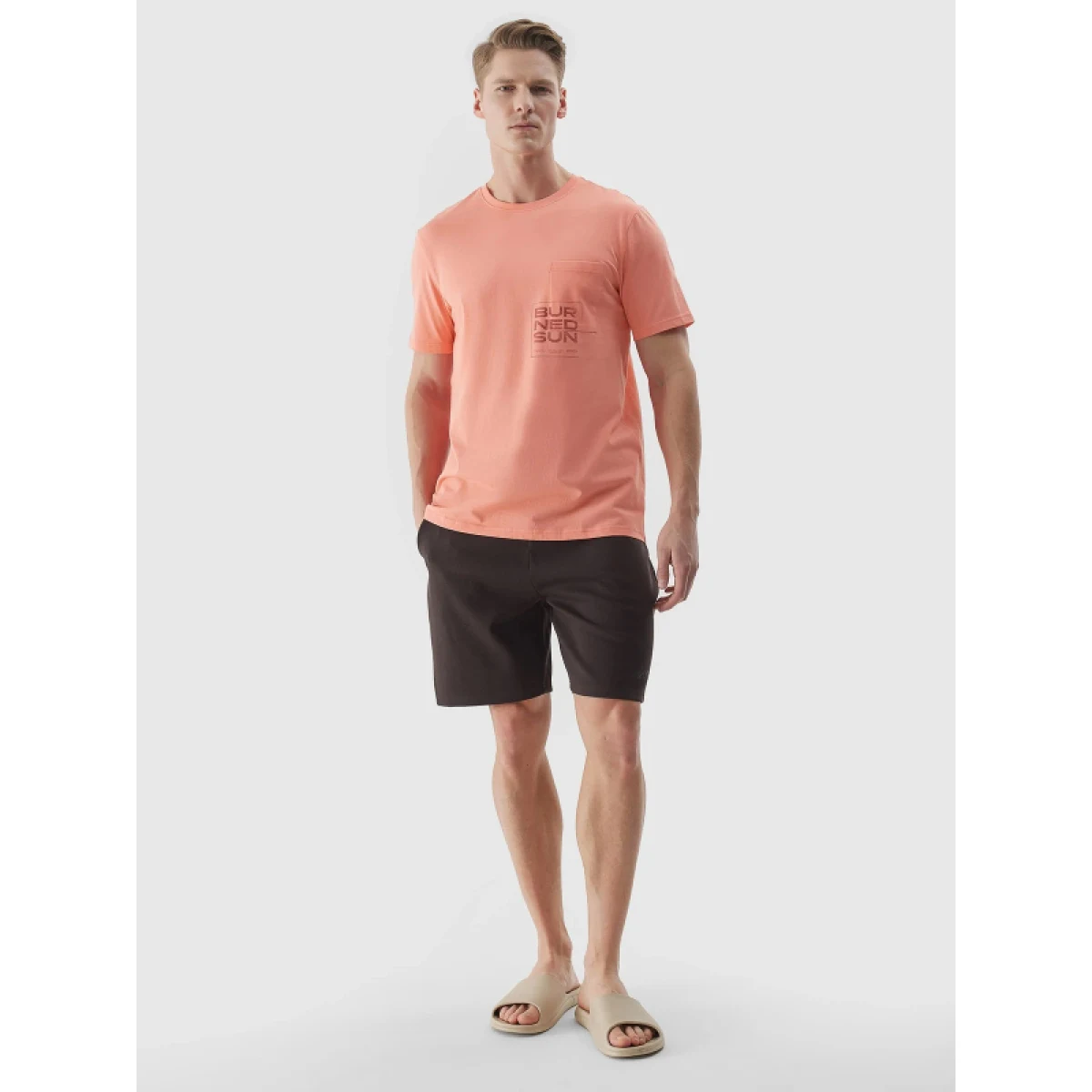 Pánske tričko s krátkym rukávom 4F TSHIRT-WSS24TTSHM1284-64S-SALMON CORAL · záber 4