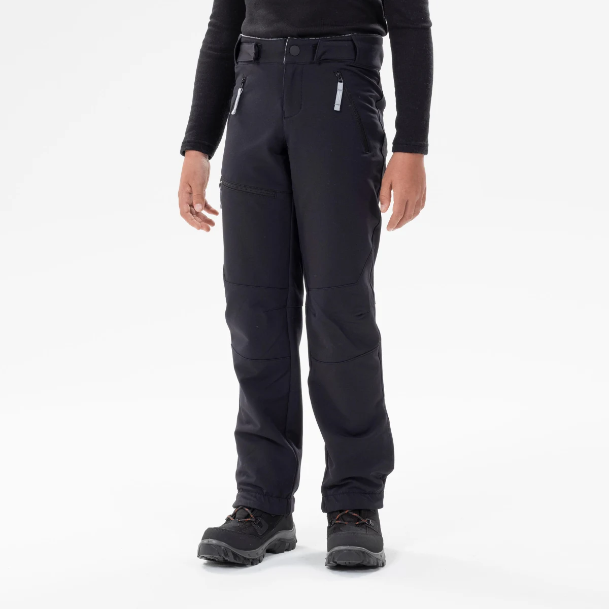 QUECHUA Detské softshellové turistické nohavice MH500 7-15 rokov čierne 8-9 r (131-140 cm) · záber 1