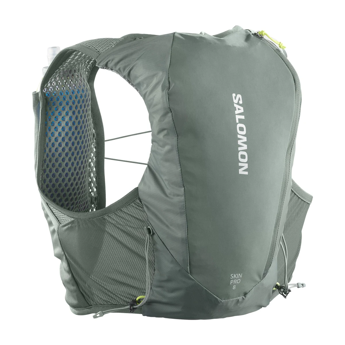 SALOMON SALOMON Skin Pro 8 vesta na trailový beh 8L zelená + 2 flašky po 500 ml L · záber 1