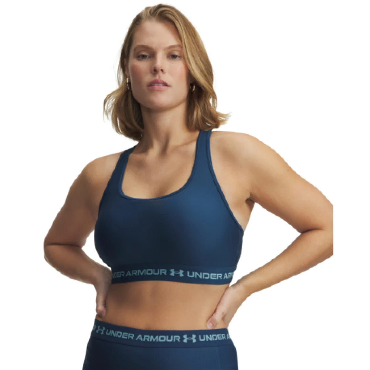 Dámska tréningová športová podprsenka UNDER ARMOUR Crossback Mid Bra-BLU · záber 1