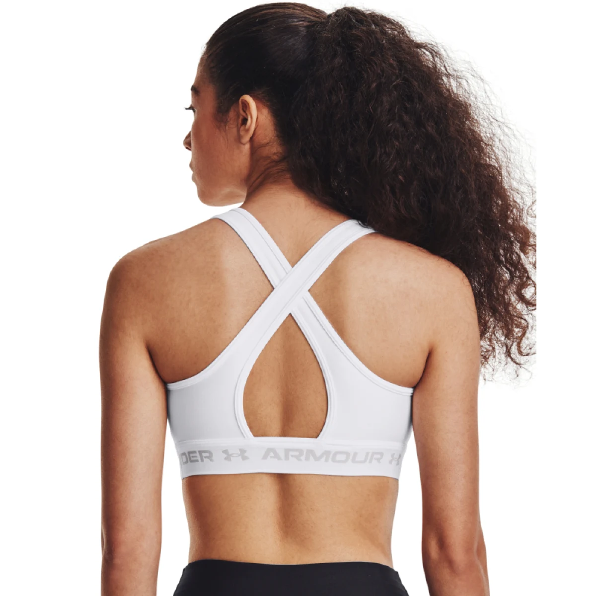 Dámská sportovní tréninková podprsenka UNDER ARMOUR Crossback Mid Bra-WHT · záber 5