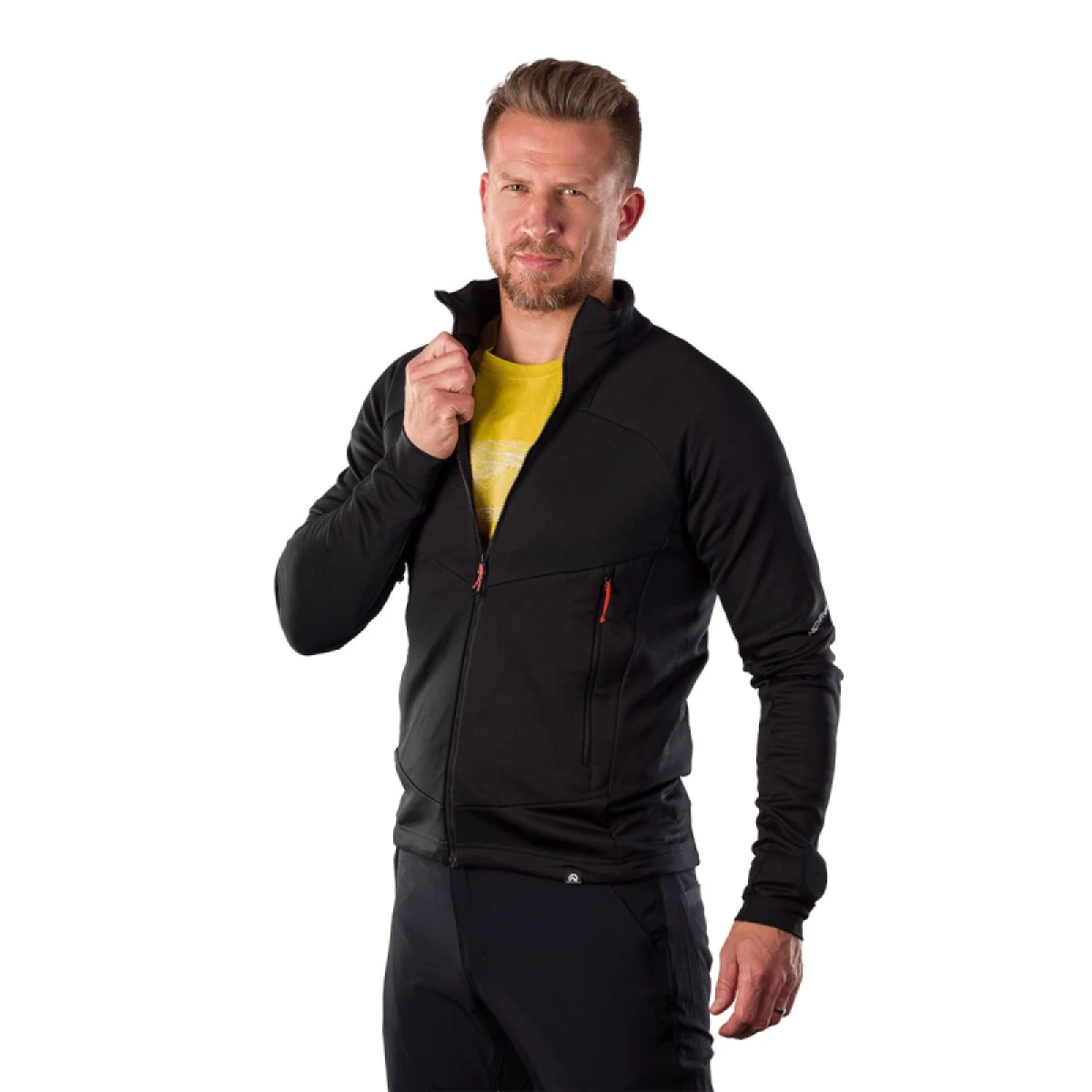 Pánska turistická flisová mikina so zipsom NORTHFINDER JACINTO-269black · záber 2