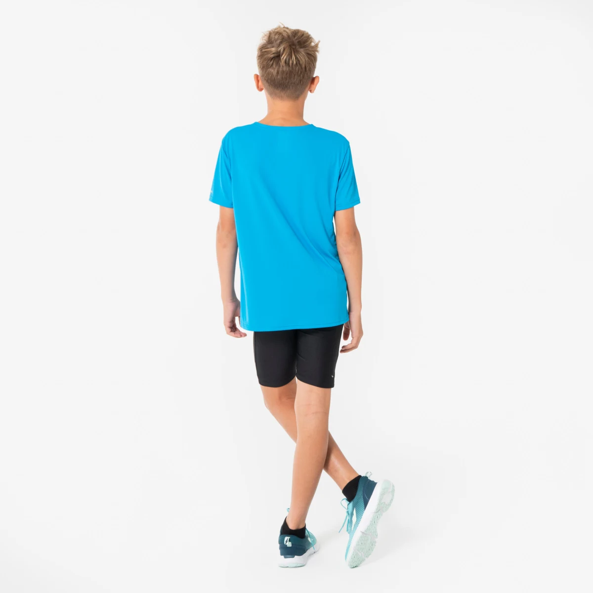 KIPRUN Detské priedušné bežecké tričko Dry+ 500 modré 14-15 r (161-172 cm) · záber 2