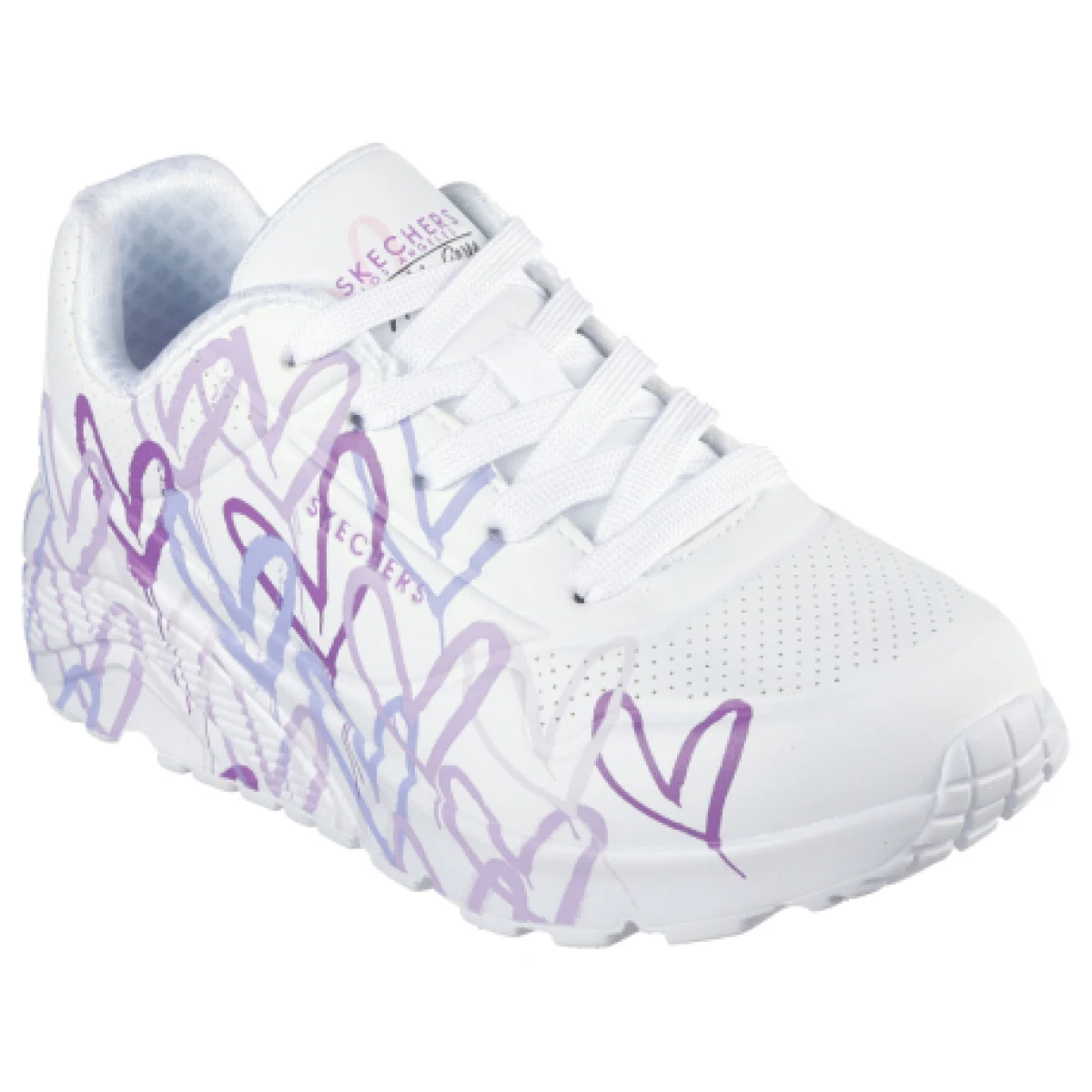 Dívčí rekreační obuv SKECHERS Uno Lite Spread The Love K white light purple · záber 1