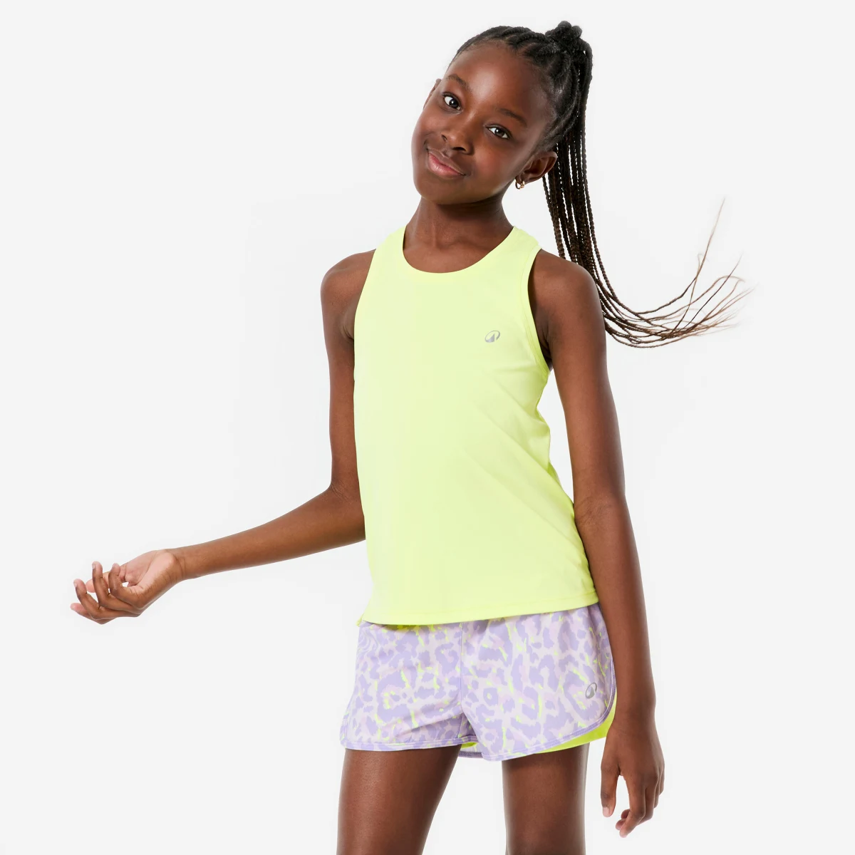DECATHLON Dievčenské priedušné športové tielko fluorescenčné žlté 12-13 r (149-159 cm) · záber 1