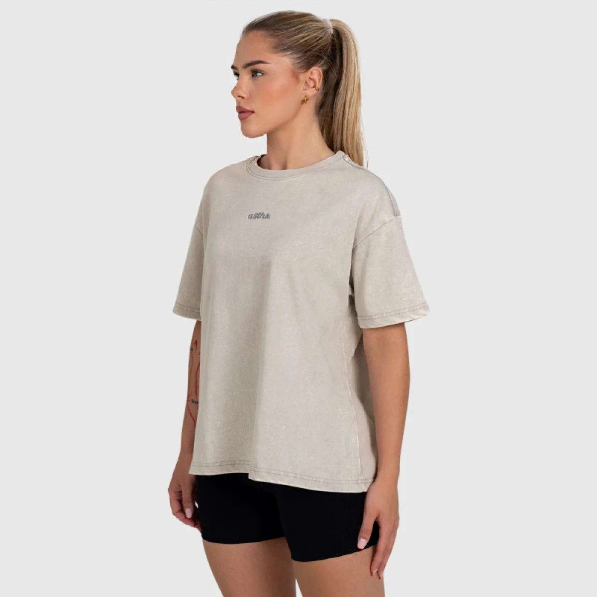 Dámské oversized tričko Iron Aesthetics Fit club, washed grey · záber 4